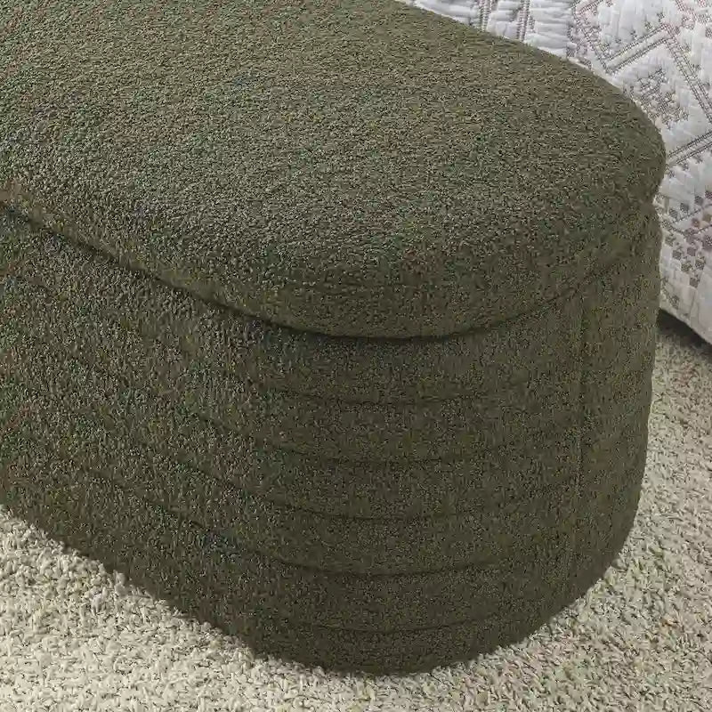 Upholstered Storage Bench with Tufted Seat