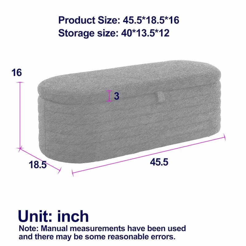 Upholstered Storage Bench with Tufted Seat