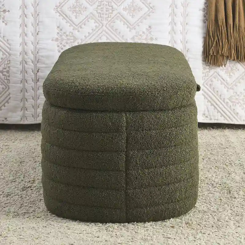 Upholstered Storage Bench with Tufted Seat