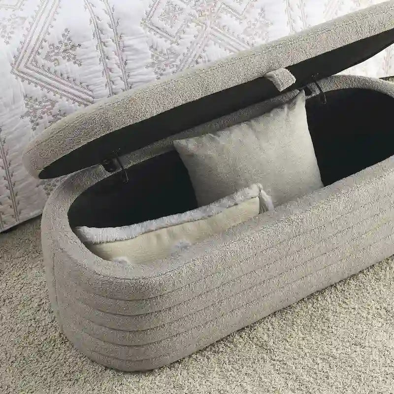 Upholstered Storage Bench with Tufted Seat