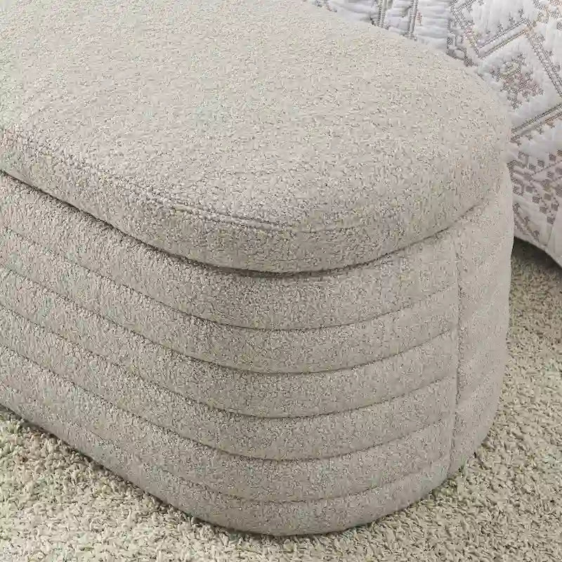 Upholstered Storage Bench with Tufted Seat