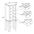 Armoire à bijoux blanche festonnée avec tiroirs