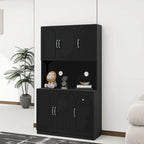 Freestanding Kitchen Pantry Cabinet with Microwave Shelf