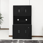 Freestanding Kitchen Pantry Cabinet with Microwave Shelf