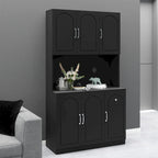 Freestanding Kitchen Pantry Cabinet with Microwave Shelf