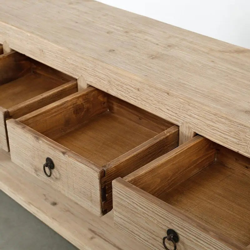 70-Inch Natural Pinewood Sideboard with 4 Drawers