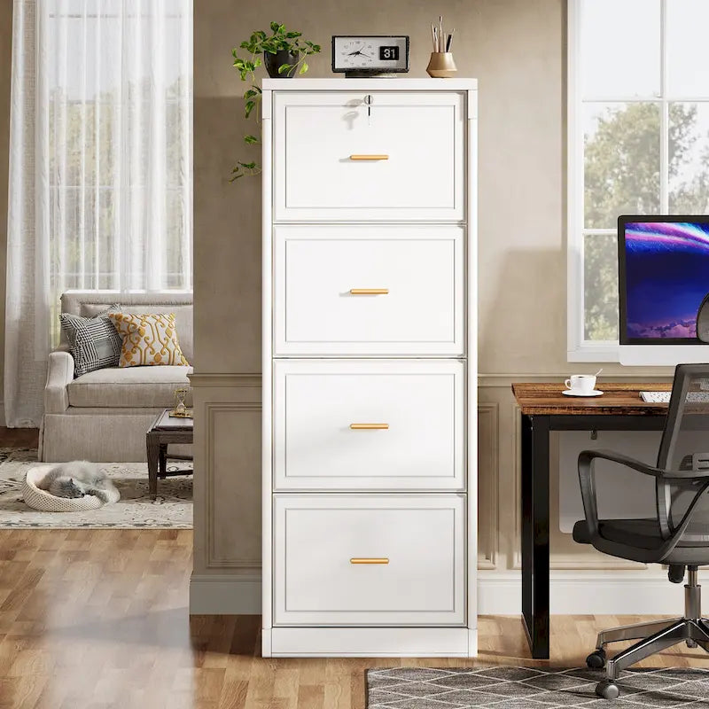 4-Drawer Vertical Filing Cabinet with Lock and Key