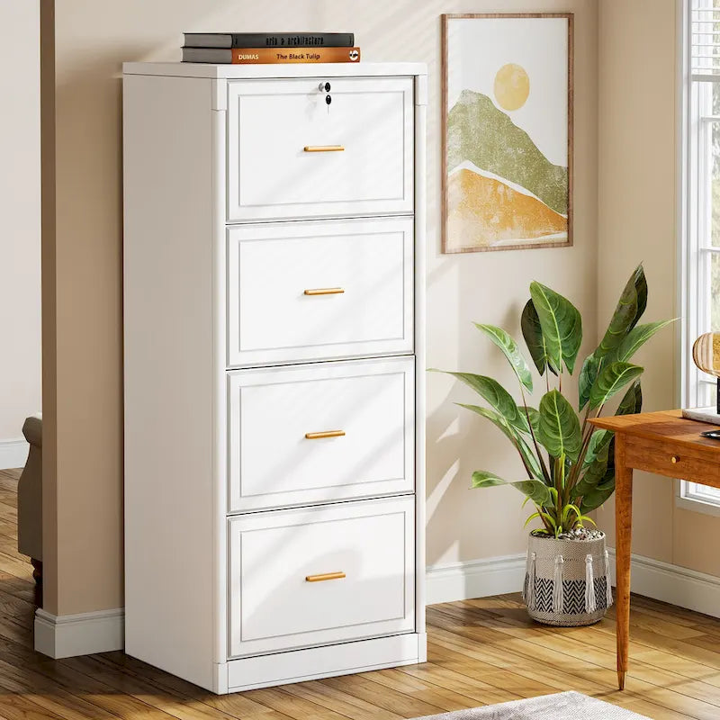 4-Drawer Vertical Filing Cabinet with Lock and Key