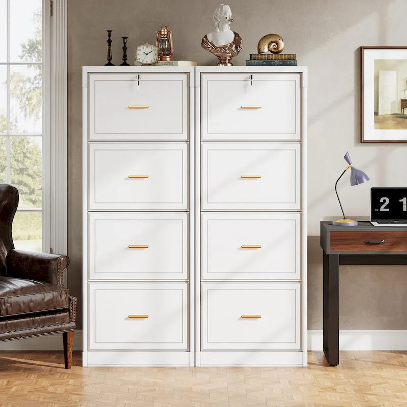 4-Drawer Vertical Filing Cabinet with Lock and Key