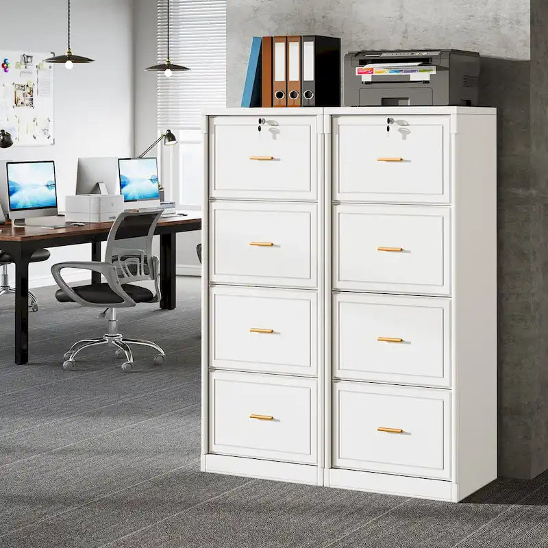 4-Drawer Vertical Filing Cabinet with Lock and Key