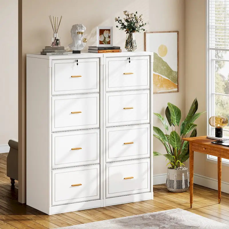 4-Drawer Vertical Filing Cabinet with Lock and Key