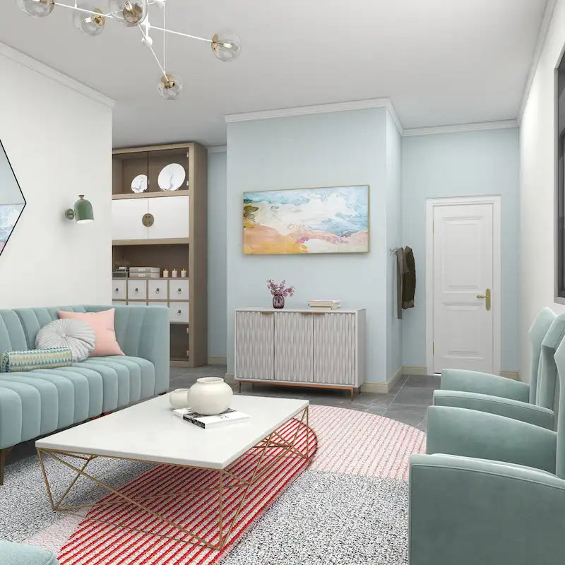 White and Gold 3-Door Storage Cabinet