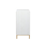 White and Gold 3-Door Storage Cabinet