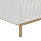 White and Gold 3-Door Storage Cabinet