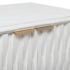 White and Gold 3-Door Storage Cabinet