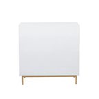 White and Gold 3-Door Storage Cabinet