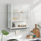 Modern Two-Door Wall Cabinet with Fluted Glass