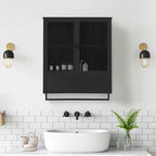 Modern Two-Door Wall Cabinet with Fluted Glass