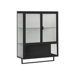 Modern Two-Door Wall Cabinet with Fluted Glass