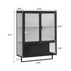 Modern Two-Door Wall Cabinet with Fluted Glass
