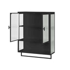 Modern Two-Door Wall Cabinet with Fluted Glass