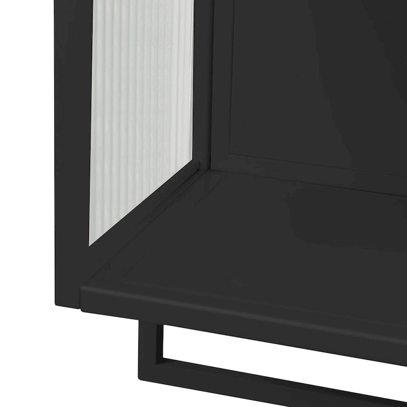 Modern Two-Door Wall Cabinet with Fluted Glass