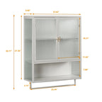 Modern Two-Door Wall Cabinet with Fluted Glass