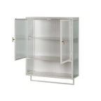 Modern Two-Door Wall Cabinet with Fluted Glass