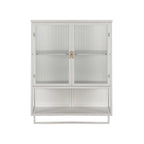 Modern Two-Door Wall Cabinet with Fluted Glass
