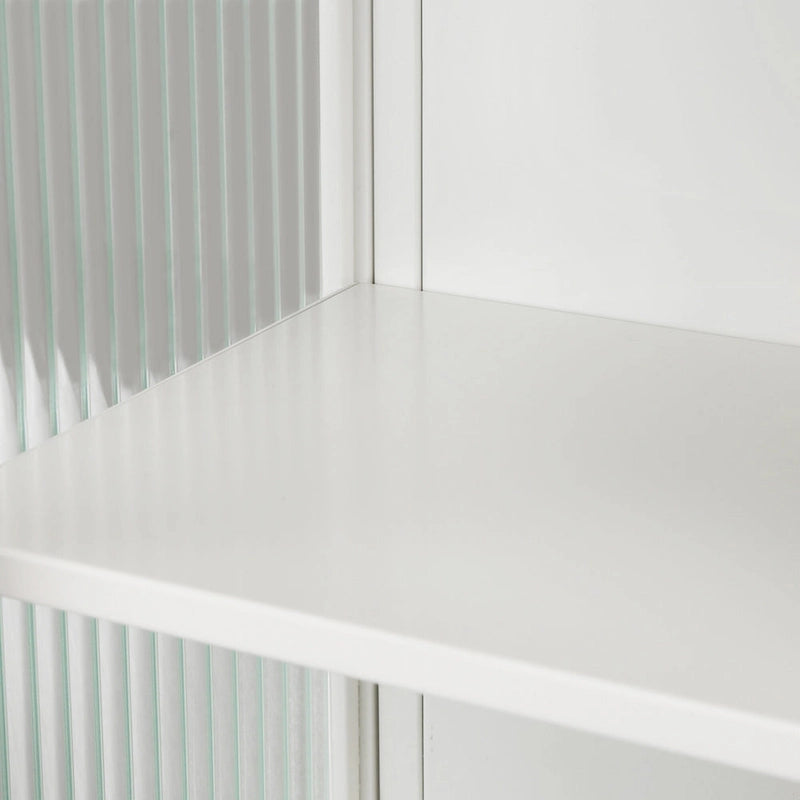 Modern Two-Door Wall Cabinet with Fluted Glass