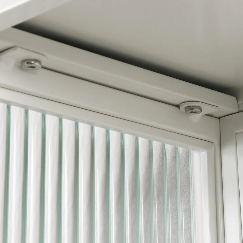 Modern Two-Door Wall Cabinet with Fluted Glass