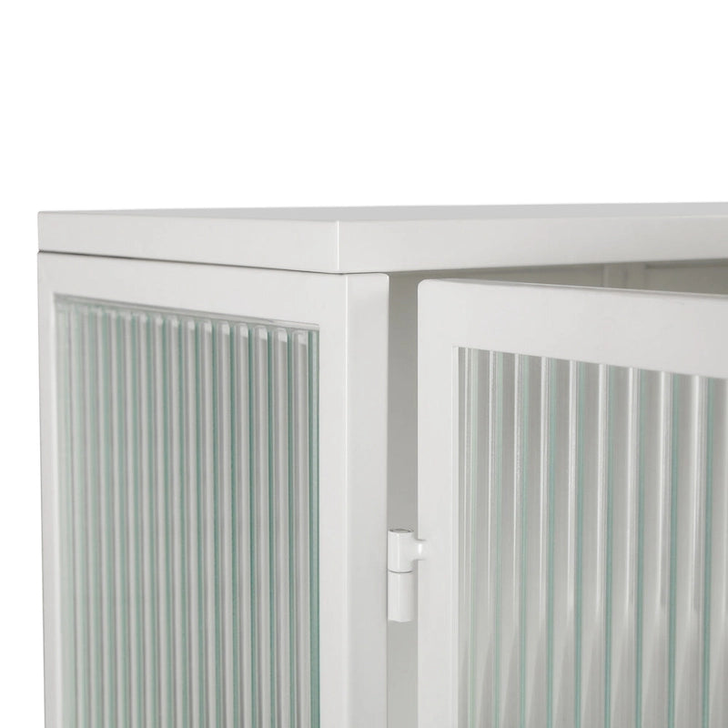 Modern Two-Door Wall Cabinet with Fluted Glass