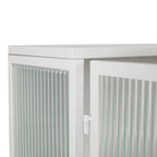 Modern Two-Door Wall Cabinet with Fluted Glass