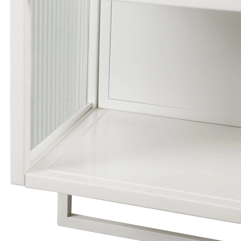 Modern Two-Door Wall Cabinet with Fluted Glass
