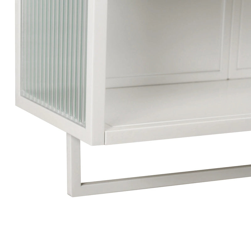 Modern Two-Door Wall Cabinet with Fluted Glass