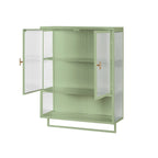 Modern Two-Door Wall Cabinet with Fluted Glass