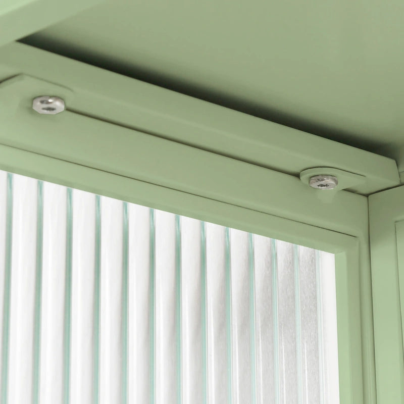 Modern Two-Door Wall Cabinet with Fluted Glass