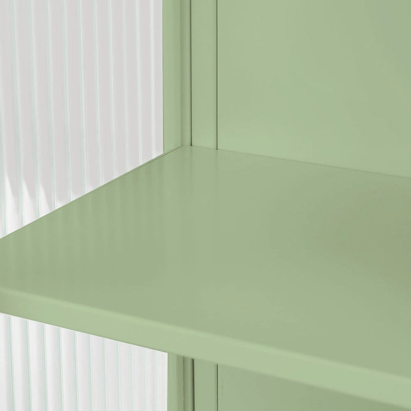 Modern Two-Door Wall Cabinet with Fluted Glass