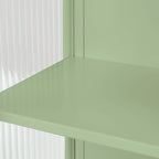 Modern Two-Door Wall Cabinet with Fluted Glass
