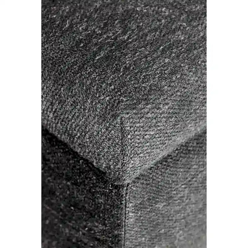 Charcoal Diamond-Tufted Upholstered Storage Bench Ottoman