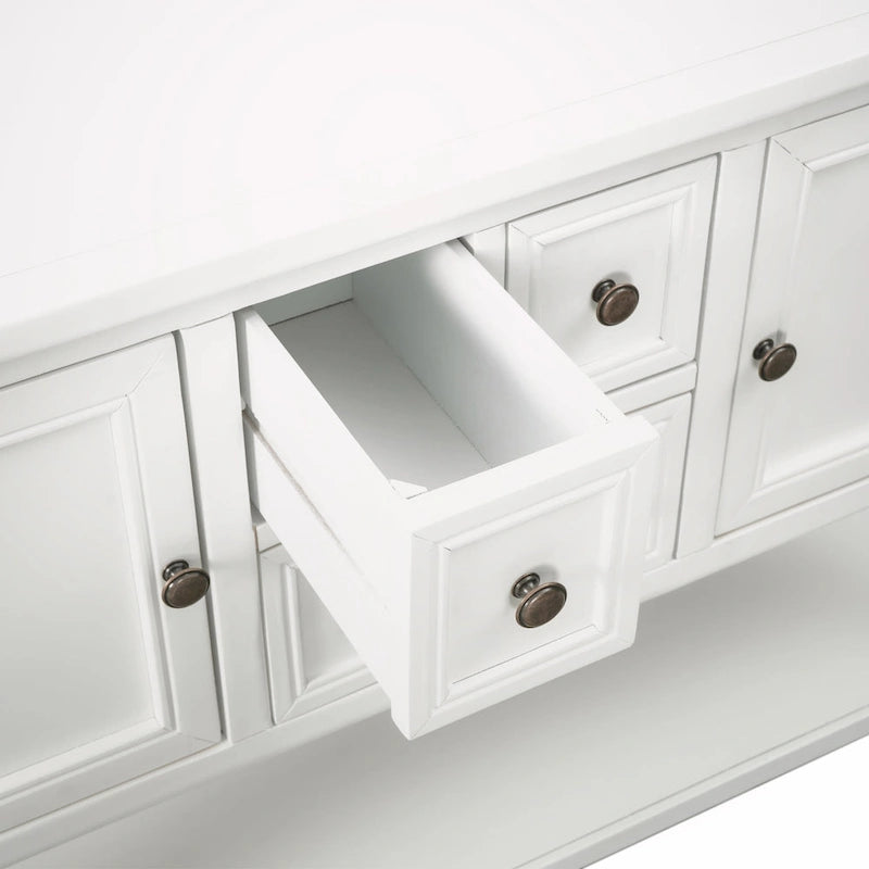 Wood Buffet Sideboard with Drawers and Bottom Shelf