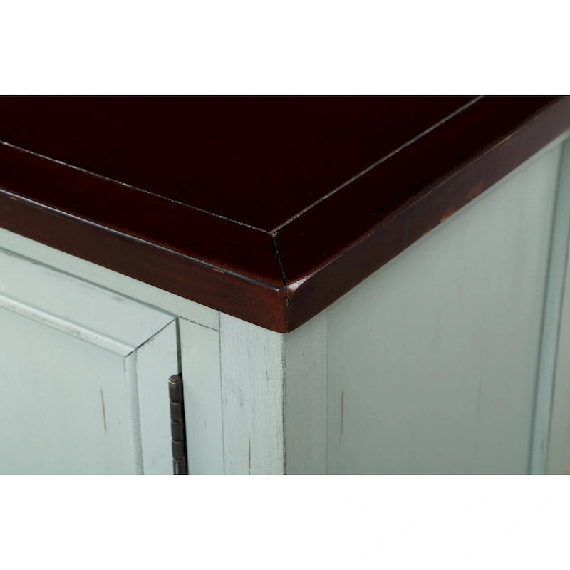 Wood Buffet Sideboard with Drawers and Bottom Shelf