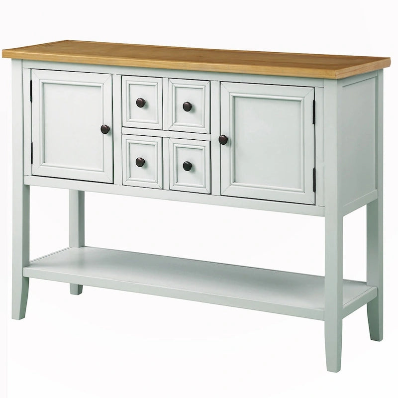 Wood Buffet Sideboard with Drawers and Bottom Shelf