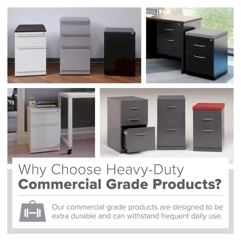 Mobile Two-Drawer Lockable Metal File Cabinet