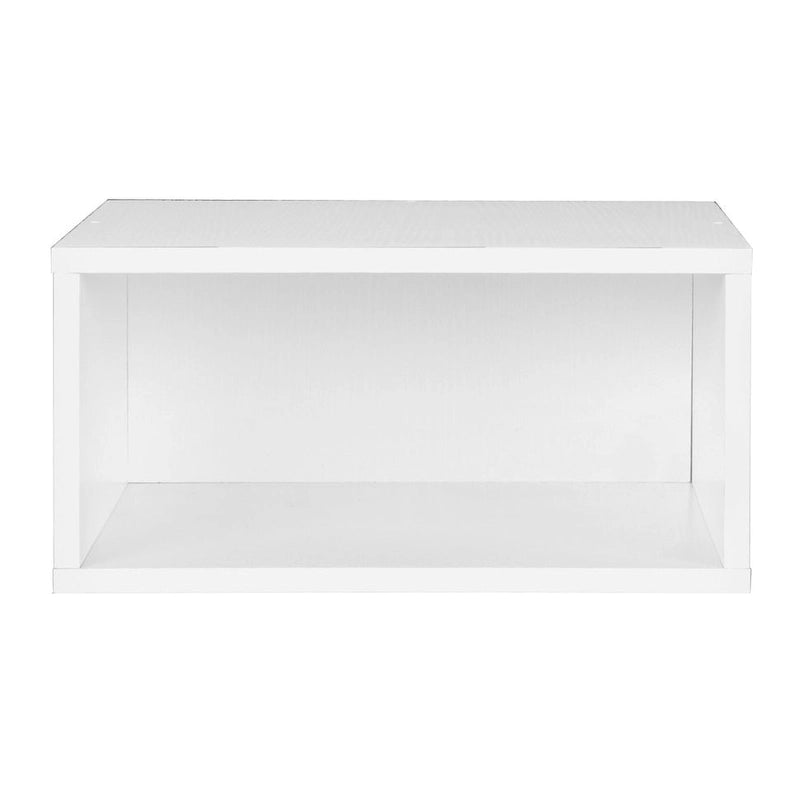 Half-Size Stackable Storage Cube - White Wood Grain