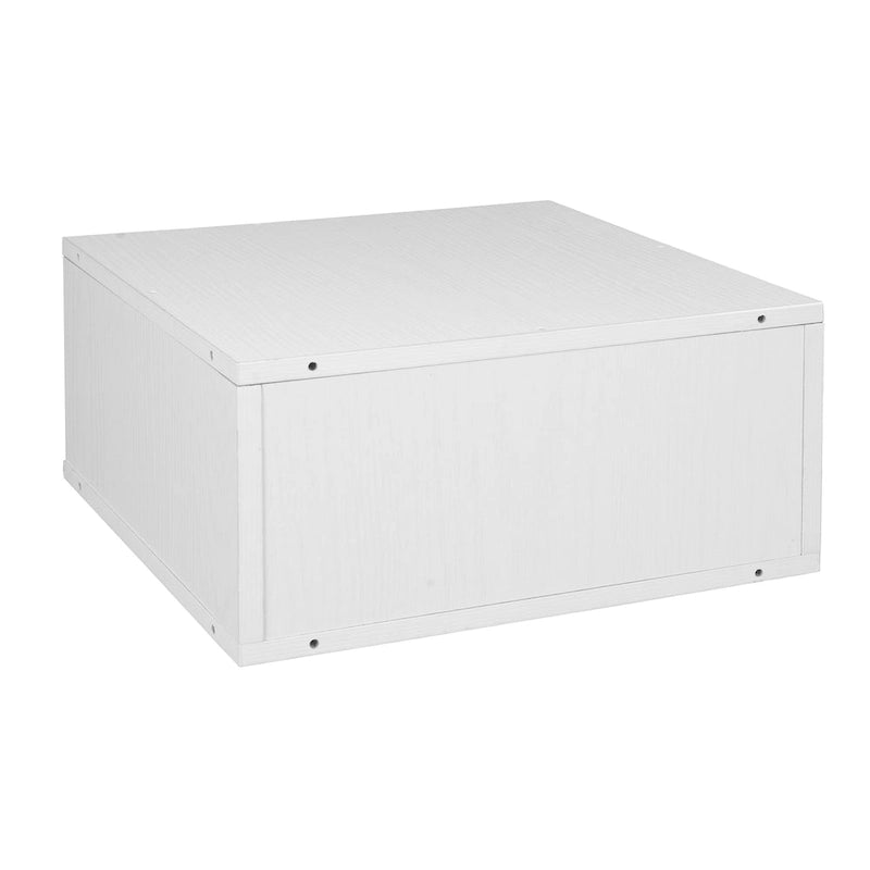 Half-Size Stackable Storage Cube - White Wood Grain