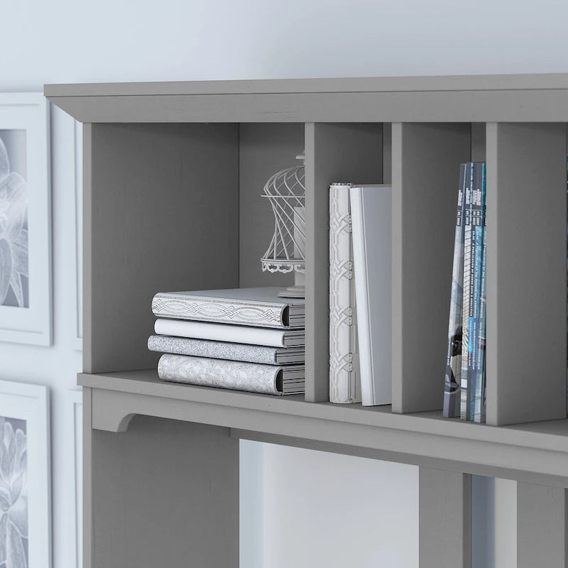60-Inch Wood Desk Hutch with Open Storage