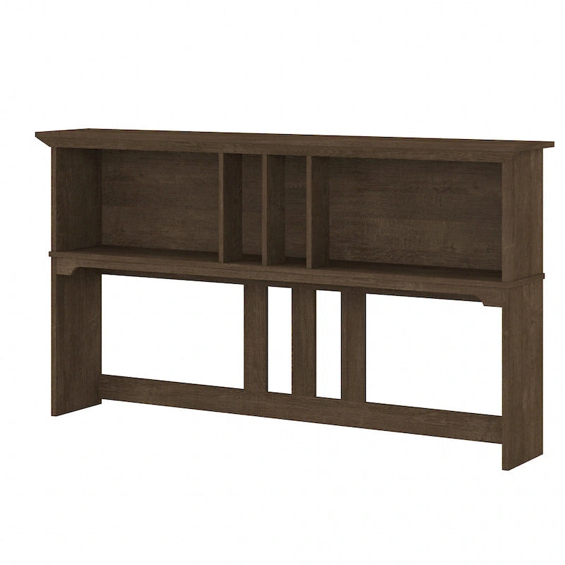 60-Inch Wood Desk Hutch with Open Storage