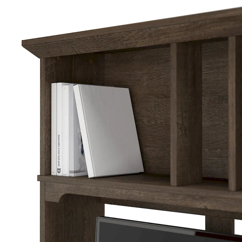 60-Inch Wood Desk Hutch with Open Storage