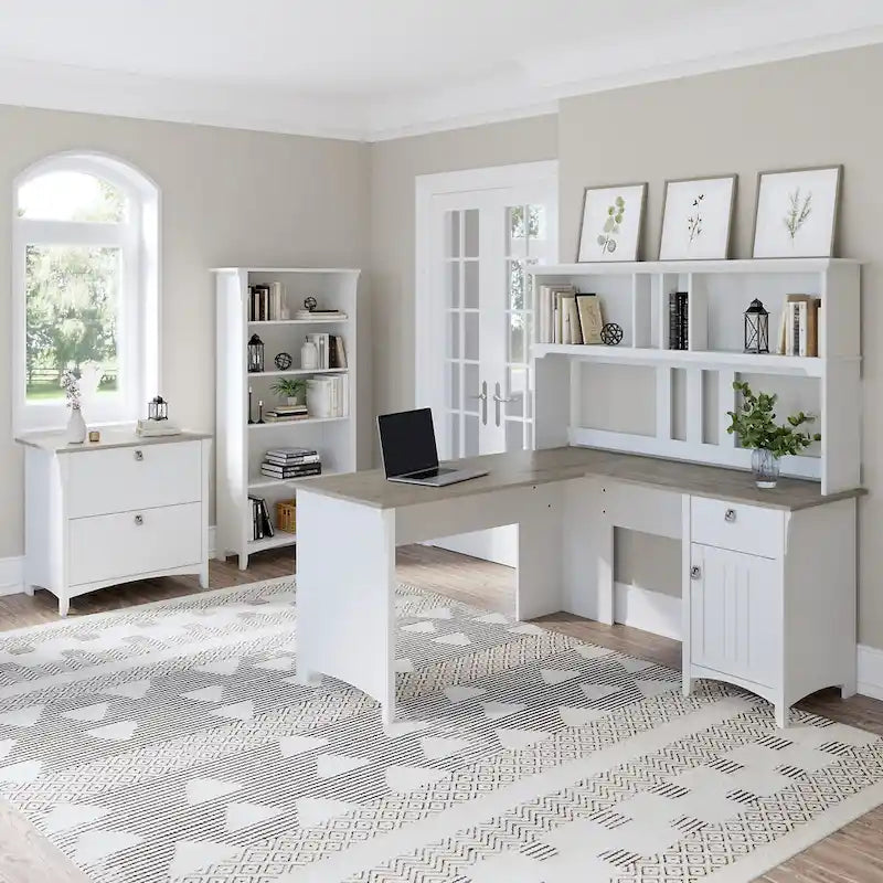 60-Inch Wood Desk Hutch with Open Storage